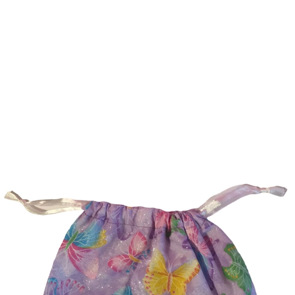 Sparkly Purple Drawstring Butterfly Bag - Picture 3 of 3